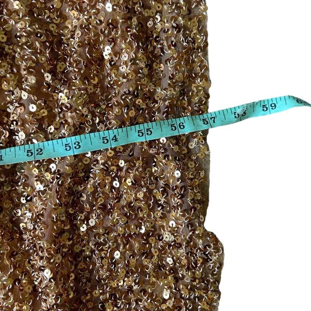 Zara gold sequins v neck maxi dress sleeveless size large disco wedding cocktail - Picture 10 of 11